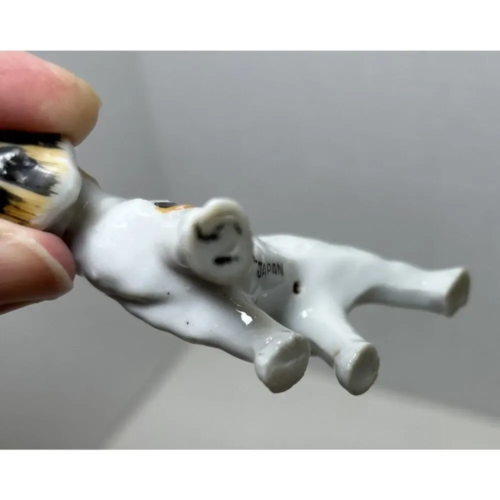 Vtg Black & White Terrier Dog Porcelain 3